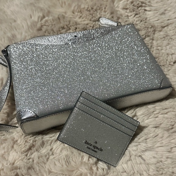 NWOT Kate Spade Shimmy Glitter Crossbody With Card Wallet